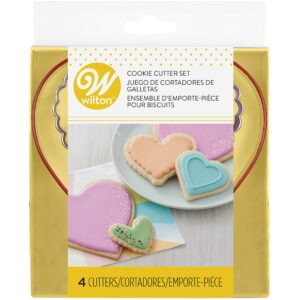 Wilton From The Heart Nesting Cookie Cutter Set, from Bite Sized to 5-inch Heart Cookies, Share the Love of Baking, 4-Piece Set