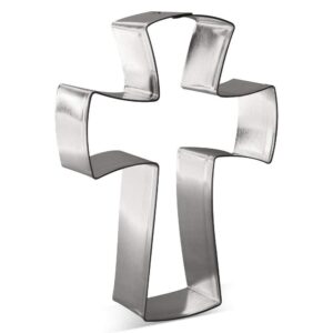 foose confirmation cross cookie cutter 4.38 inch –tin plated steel cookie cutters – confirmation cross cookie mold