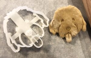 old english sheepdog cookie cutter and dog treat cutter - face - 3 inch