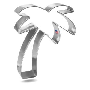 palm tree cookie cutter 5 inch - made in the usa – foose cookie cutters tin plated steel palm tree cookie mold