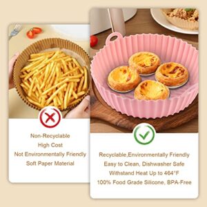 2 Pcs Air Fryer Silicone Liners 8.5 inch, Reusable Air Fryer Liners, Food grade material, High Temperature Resistance, Silicone Air Fryer liners are Suitable for Air Fryers, Ovens, Microwave Ovens