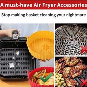 2 Pcs Air Fryer Silicone Liners 8.5 inch, Reusable Air Fryer Liners, Food grade material, High Temperature Resistance, Silicone Air Fryer liners are Suitable for Air Fryers, Ovens, Microwave Ovens