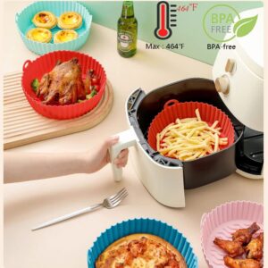 2 Pcs Air Fryer Silicone Liners 8.5 inch, Reusable Air Fryer Liners, Food grade material, High Temperature Resistance, Silicone Air Fryer liners are Suitable for Air Fryers, Ovens, Microwave Ovens