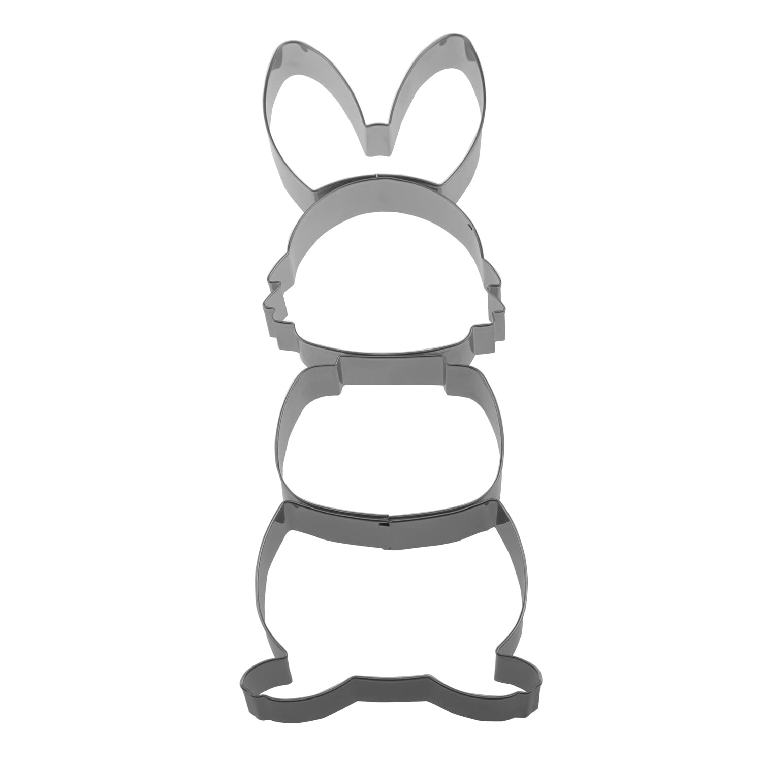 Keewah Stackable Easter Bunny Cookie Cutter Set, 4 Piece, Stainless Steel