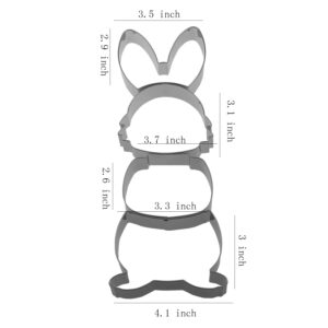 Keewah Stackable Easter Bunny Cookie Cutter Set, 4 Piece, Stainless Steel