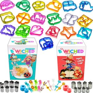 59pc sandwich cutters for kids - great for toddler lunch box and containers - bento box accessories and uncrustable sealer - for boys and girls kids lunch