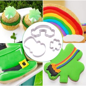 16PCS St.Patrick's Day Cookie Cutter Set Irish Party Supplies - Shamrock Leprechaun Coin Rainbow Beer Flag Horseshoe Design