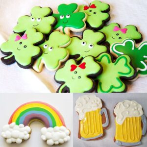 16PCS St.Patrick's Day Cookie Cutter Set Irish Party Supplies - Shamrock Leprechaun Coin Rainbow Beer Flag Horseshoe Design