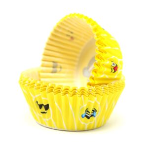 emoticon liners party cupcake holders - emoticon birthday party favors, emoticon cupcake liners, emoticon muffin wrappers, emoticon bday favors (40 pc / 2 emoticon styles per pack)
