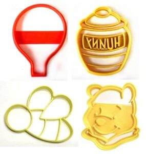 winnie the pooh adventure theme balloon hunny honey pot set of 4 cookie cutters made in usa pr1064