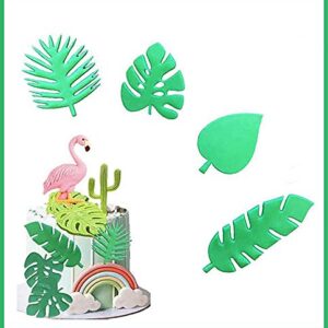 Clever Monster Tropical Leaf Cookie Cutter Set of 4, Hawaiian Palm Leaves Fondant Cutters Set for Gum Paste, Sugarcraft Candy, Luau Cake Decorating