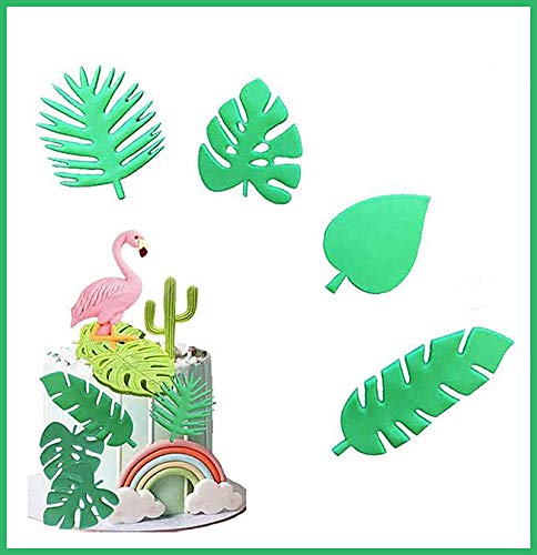 Clever Monster Tropical Leaf Cookie Cutter Set of 4, Hawaiian Palm Leaves Fondant Cutters Set for Gum Paste, Sugarcraft Candy, Luau Cake Decorating