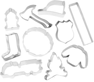 fire department station cookie cutter 10 piece set from the cookie cutter shop – tin plated steel cookie cutters