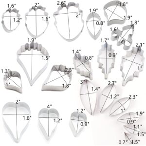 12set Gum Paste Flower Tools- Gumpaste Flower Molds and Fondant Flower Cutters Sugar Flower Cookie Cutter Sugar Paste Making tools for Fondant Wedding,Birthday Cake Decorating