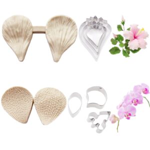 12set Gum Paste Flower Tools- Gumpaste Flower Molds and Fondant Flower Cutters Sugar Flower Cookie Cutter Sugar Paste Making tools for Fondant Wedding,Birthday Cake Decorating