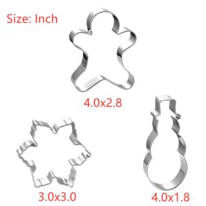 Large 4 Inch Christmas Cookie Cutter Set - 6 Pieces Holiday Christmas Cookie Cutter Shapes - Snowman,Christmas Tree,Gingerbread Man,Candy Cane,Snowflake and Santa Face