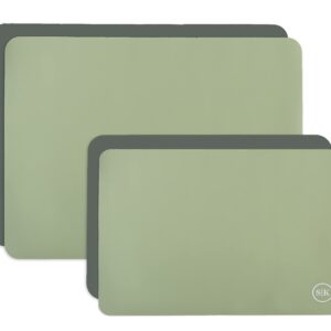 The Silicone Kitchen Silicone Oven Baking Mats - Green/Gray Bundle - BPA Free, (2 Half Sheets, 2 Quarter Sheets)