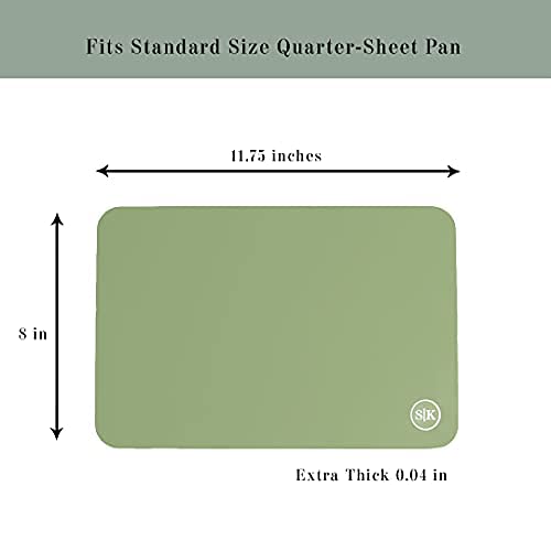 The Silicone Kitchen Silicone Oven Baking Mats - Green/Gray Bundle - BPA Free, (2 Half Sheets, 2 Quarter Sheets)