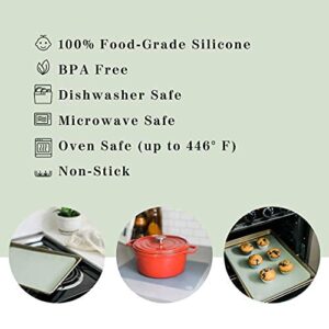 The Silicone Kitchen Silicone Oven Baking Mats - Green/Gray Bundle - BPA Free, (2 Half Sheets, 2 Quarter Sheets)