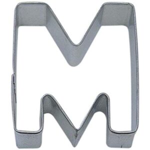 r&m letter m cookie cutter in durable, economical, tinplated steel