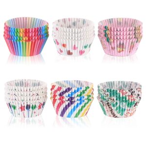 600 pcs cupcake liners paper, cupcake baking cups, multicolor non-stick muffin cupcake molds wrappers liners cups for baking muffin cupcake halloween christmas party
