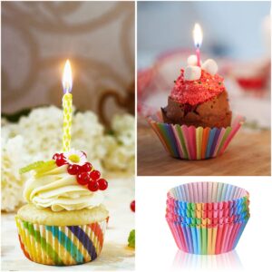 600 Pcs Cupcake Liners Paper, Cupcake Baking Cups, Multicolor Non-stick Muffin Cupcake Molds Wrappers Liners Cups for Baking Muffin Cupcake Halloween Christmas Party