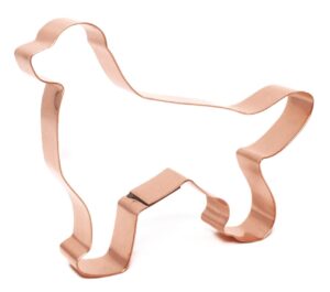 golden retriever dog breed cookie cutter 4.75 x 3.5 inches - handcrafted copper cookie cutter by the fussy pup
