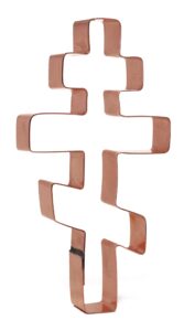 eastern orthodox cross cookie cutter 5.5 x 3 inches - handcrafted copper cookie cutter by the fussy pup