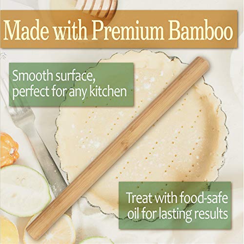 Bamboo French Style Rolling Pin - 15.5-in. x 1.125 in. - 3 Pcs