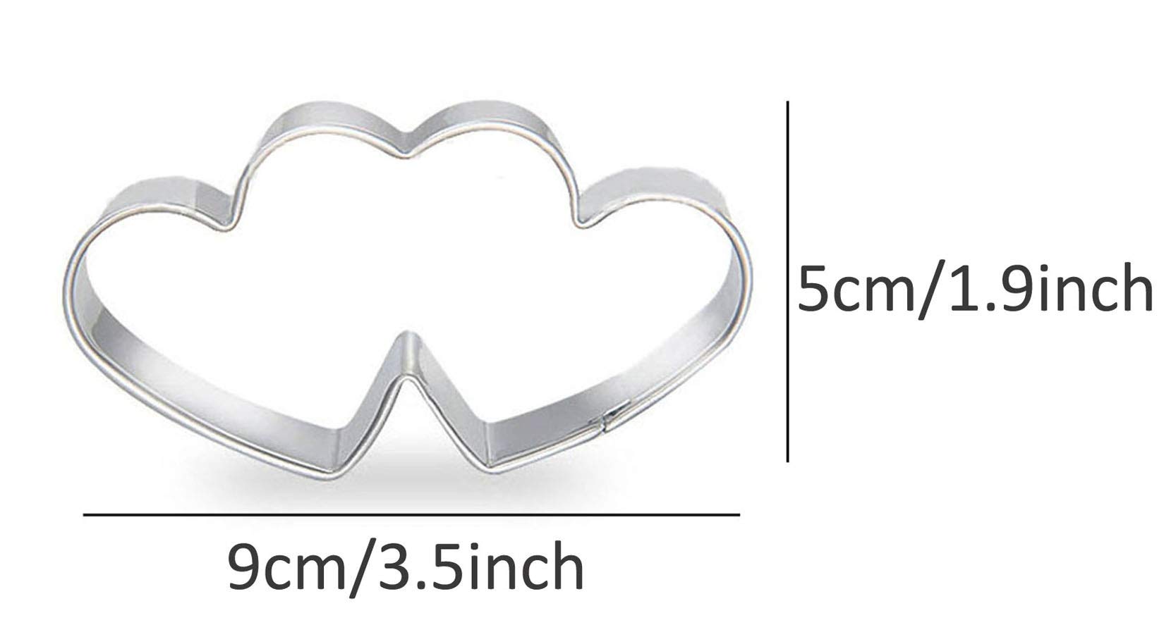 WJSYSHOP Double Hearts Shape Cookie Cutter