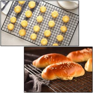 Cosmos 2 Pcs Non Stick Baking Cooling Rack - Non-Stick Drying Cooling Wire Rack Baking Racks Cooling Black for Cooling Cake Cookie, Metal Cooking Rack for Cooling Baking 10 x 11 inches