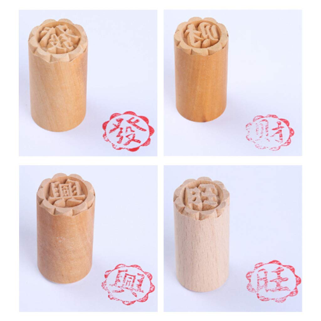 Xdodnev 8pcs/Set Cake Mold Wood Dessert Seal Stamp Traditional Chinese Moon DIY Cookie