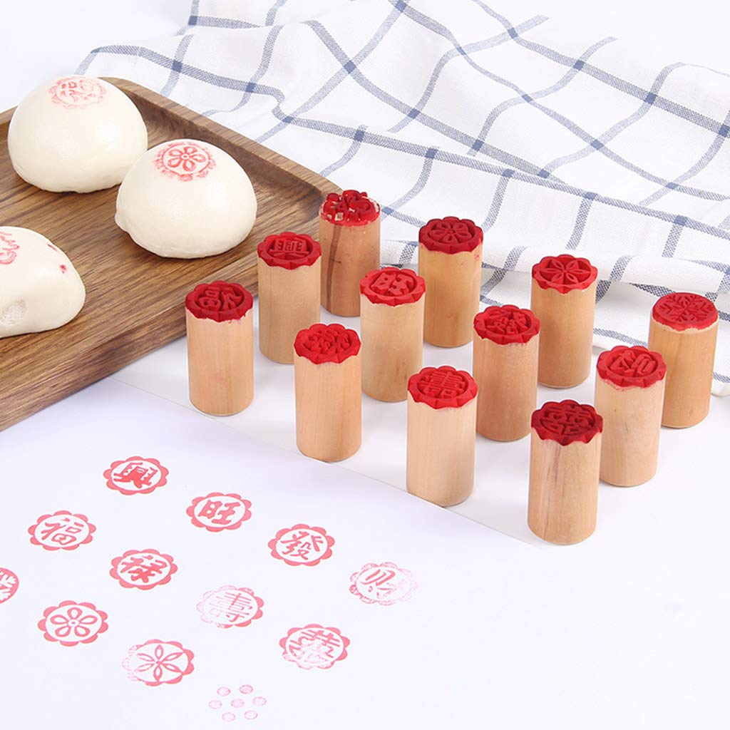 Xdodnev 8pcs/Set Cake Mold Wood Dessert Seal Stamp Traditional Chinese Moon DIY Cookie