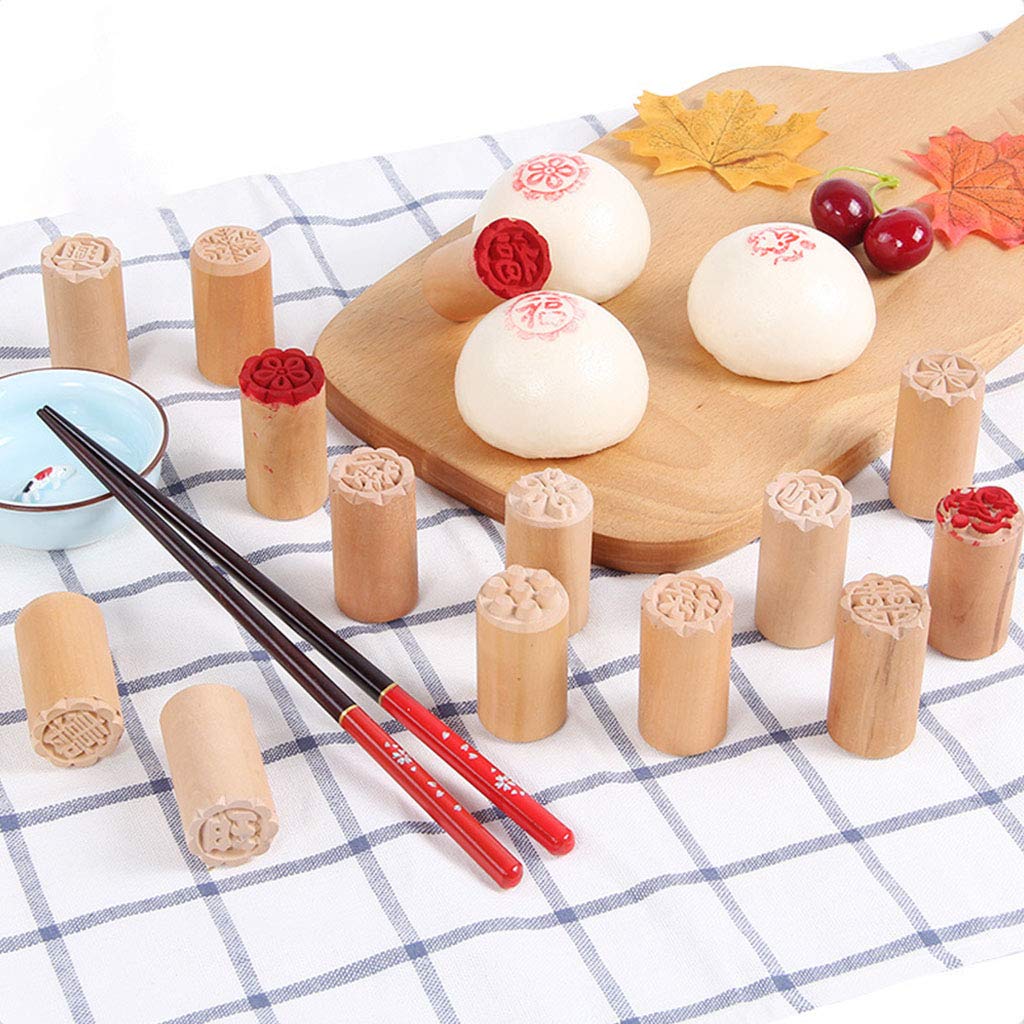 Xdodnev 8pcs/Set Cake Mold Wood Dessert Seal Stamp Traditional Chinese Moon DIY Cookie