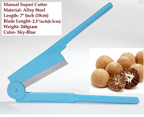 Craftbin Supari Cutter- Sudi, Betel nut Cutter Size 7" inches (MS Steel) Cyan- Sky Blue