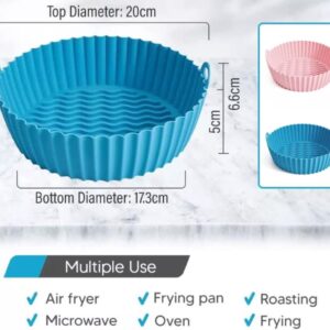 Silicone Air Fryer Basket 2pcs, Air Fryer Silicone Liners for 3-5QT Reusable Air Fryer Liners Silicone - 7.5inch Airfryer Liners, Non Stick Air fryer Accessories