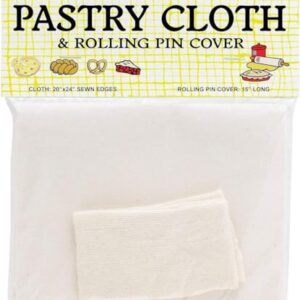 Norpro Rolling Pin Cover and Pastry Cloth Set, White