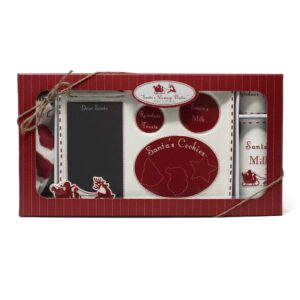 Child to Cherish Santa's Message Christmas Plate Set with Cookie Cutters, Santa plate, Santa milk jar, and Reindeer Treat Bowl