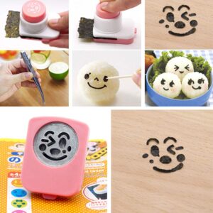 bingxqiso 1PC Cartoon Laver Seaweed Nori Cutter Onigiri Punch Stamp DIY Baby Meal Smiling Face Sushi Tool Maker Mold Kitchen Bento Decoration