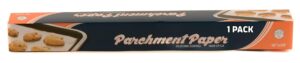 [1 pack] premium baking parchment paper 18x50 | non-stick premium quality silicone coated baking paper roll for cakes, smoking, bbq, cookies, pizza, pan liners, kosher | 18 inch x 50 ft