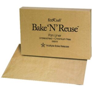 bagcraft papercon ecocraft bake n reuse parchment grease proof paper pan liners, 24" length x 16" width | 1000/case