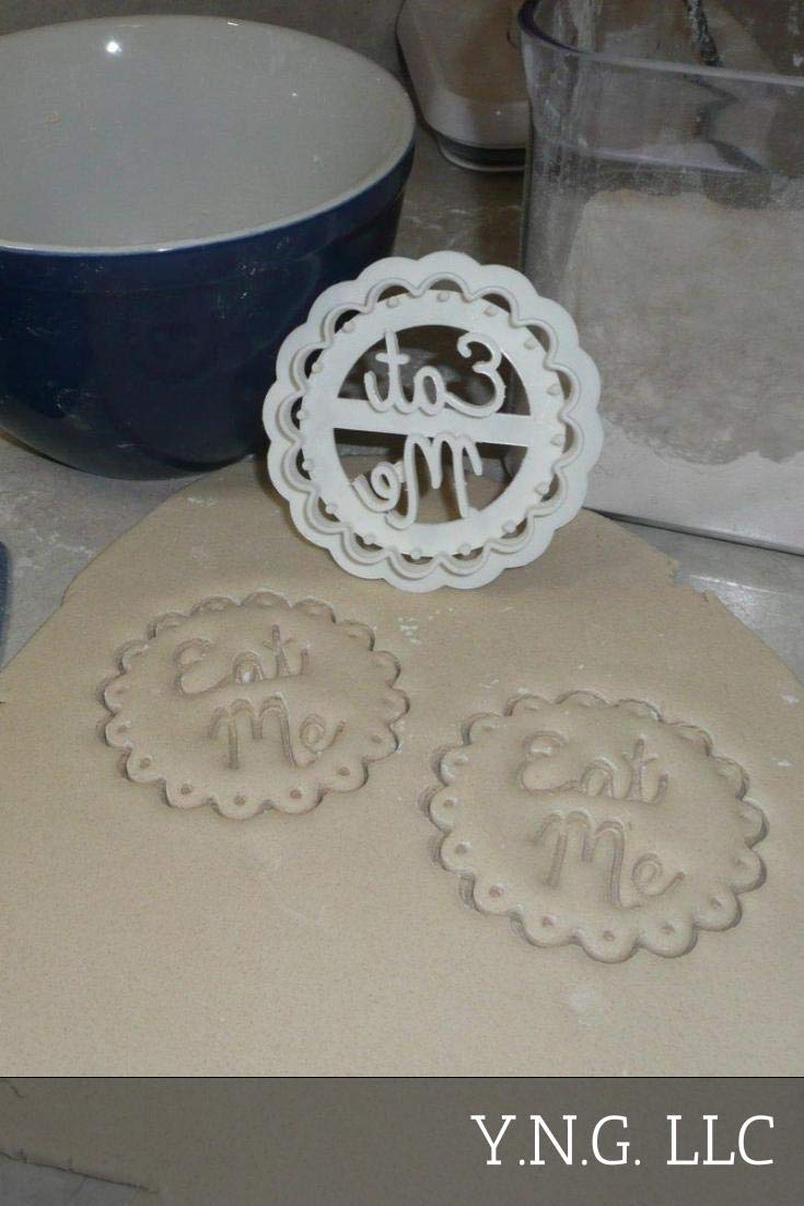 INSPIRED BY EAT ME CAKE ALICE IN WONDERLAND THEME MAD TEA PARTY COOKIE CUTTER MADE IN USA PR2438