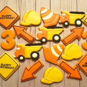 Fangleland Construction Cookie Cutter Stainless Steel 10 Pack with Dump Truck Tractor Cement Mixer Hammer Spanner Fondant Dough Biscuit Mold for 3rd Birthday Party Supplies