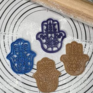 Premium Quality Set of 2 Hamsa Cookie Cutters & Molds 4” inch Produced by 3D Kitchen Art