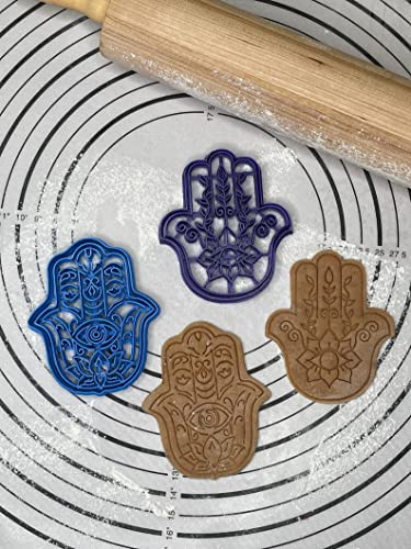 Premium Quality Set of 2 Hamsa Cookie Cutters & Molds 4” inch Produced by 3D Kitchen Art