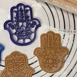 Premium Quality Set of 2 Hamsa Cookie Cutters & Molds 4” inch Produced by 3D Kitchen Art