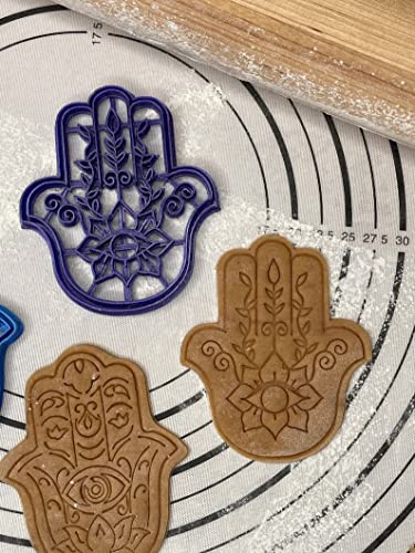 Premium Quality Set of 2 Hamsa Cookie Cutters & Molds 4” inch Produced by 3D Kitchen Art