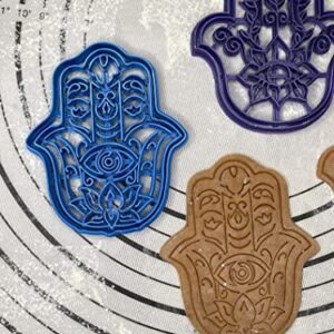 Premium Quality Set of 2 Hamsa Cookie Cutters & Molds 4” inch Produced by 3D Kitchen Art