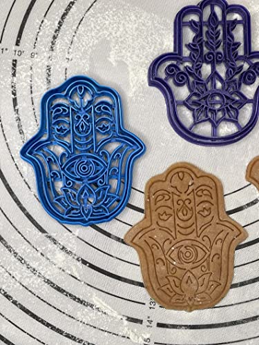 Premium Quality Set of 2 Hamsa Cookie Cutters & Molds 4” inch Produced by 3D Kitchen Art