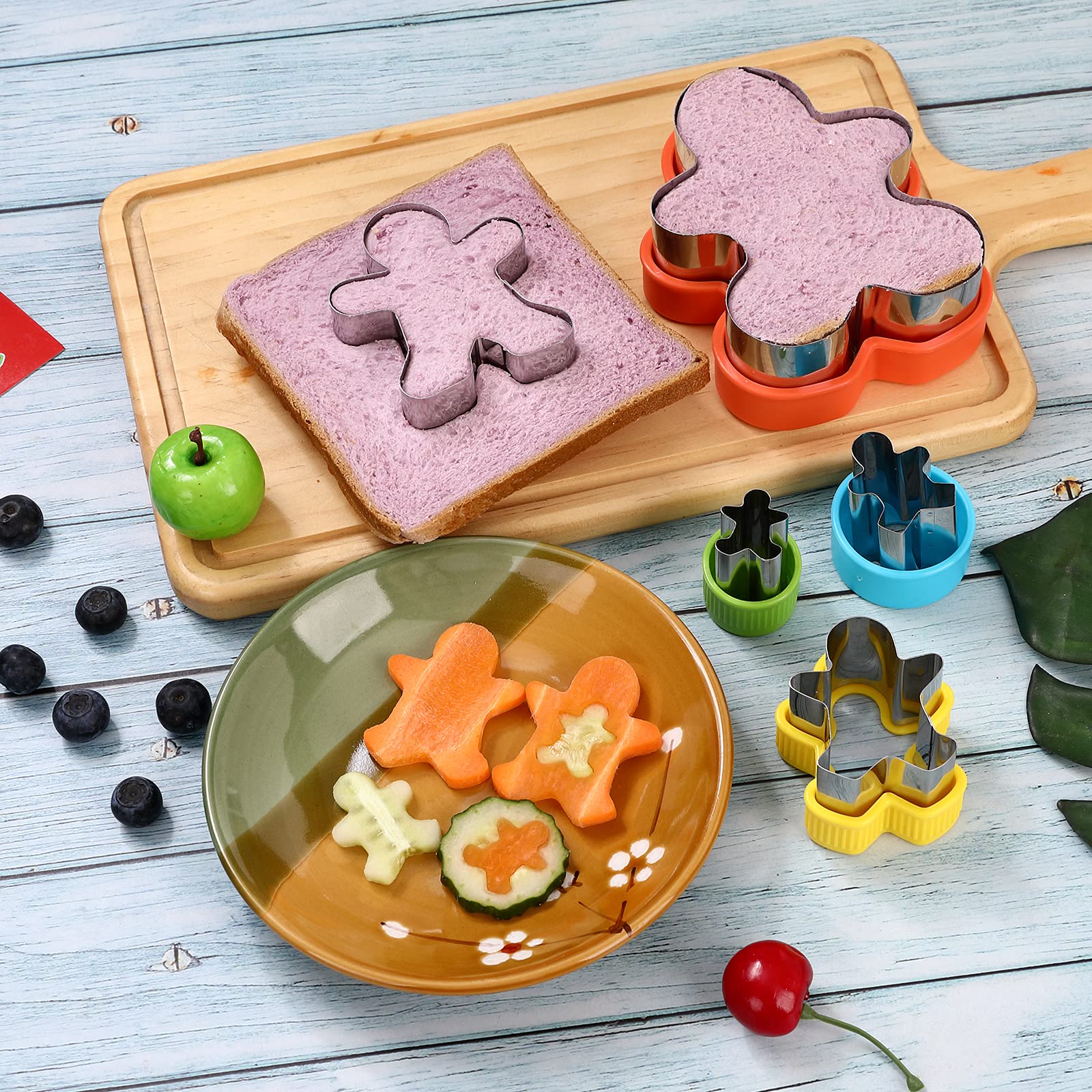 Gingerbread Man Cookie Cutters Set, Christmas Cookie Cutters Shapes, Stainless Steel Christmas Cookie Cutters, Fruit Vegetable Sandwich Cutter, Food Decoration Baking Tools & Accessories